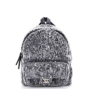 Chanel Mini Waterfall Backpack Sequins with Leather